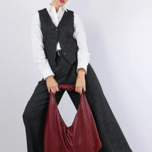 Gilet 4 Bottoni Filo Lurex Nero