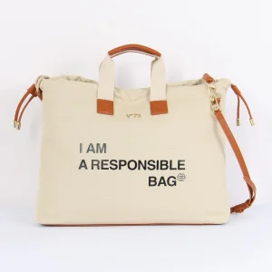 Responsible Sacca Canvas Off White/cuoio
