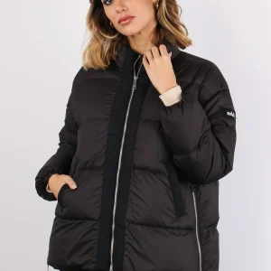 Piumino Over Maxi Zip Noir/noir