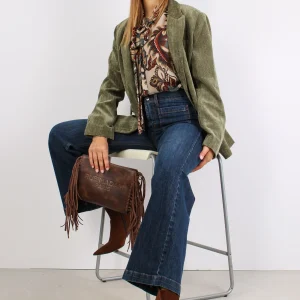 Giacca Monopetto Velluto Militare