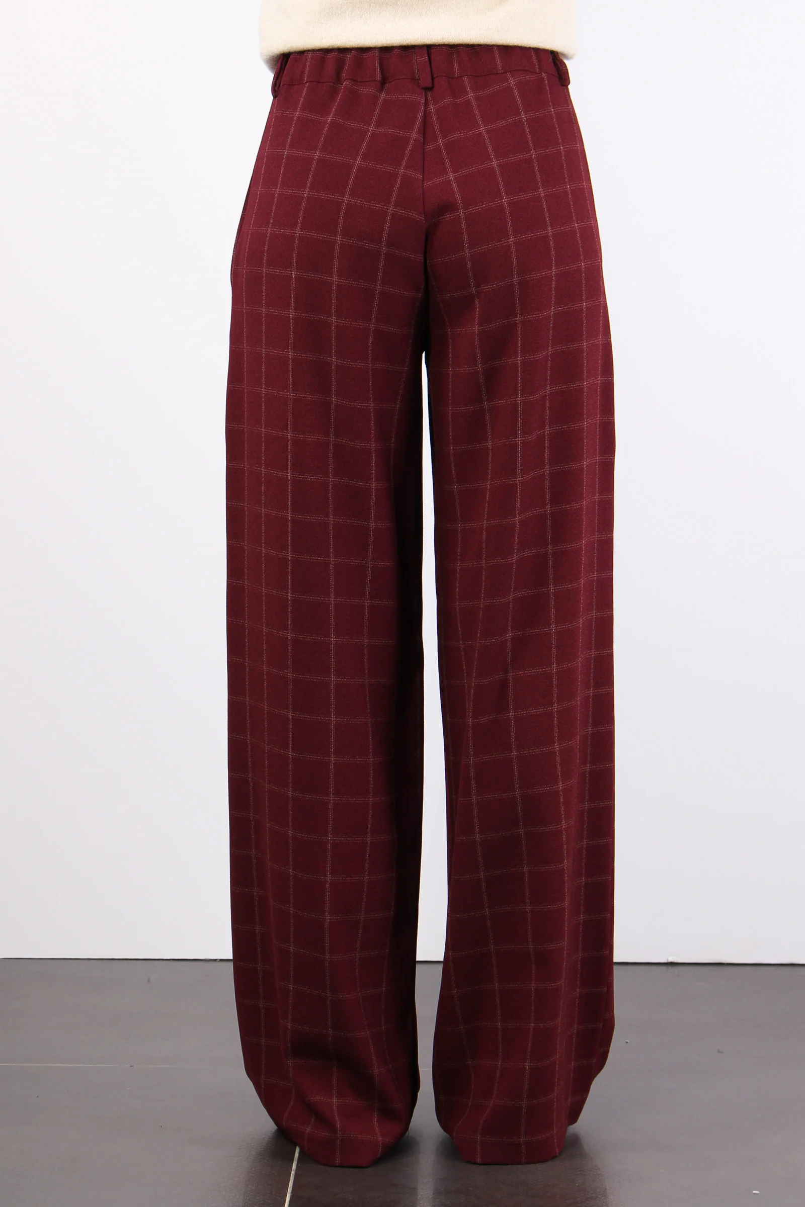 Pantalone Palazzo Quadro Bordeaux - immagine 5