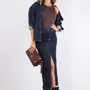 Camicia Over Denim Denim Scuro