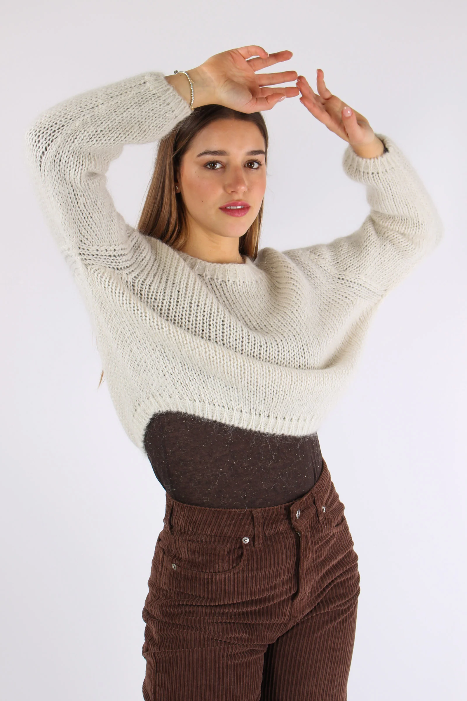 Maglia Scatoletta Filo Lurex Crema - immagine 7