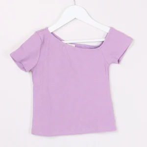 T-shirt Asimmetrica Costina Lilla Scuro