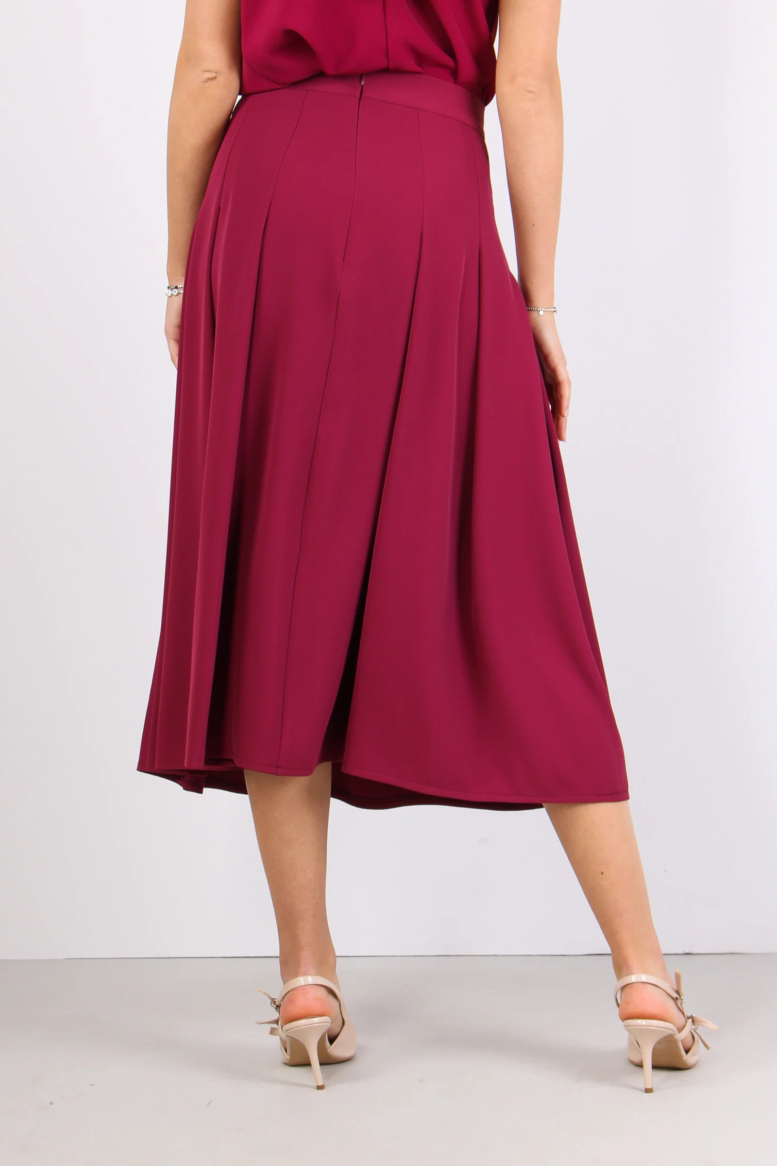 Gonna Pieghe Fluida Sangria - immagine 4