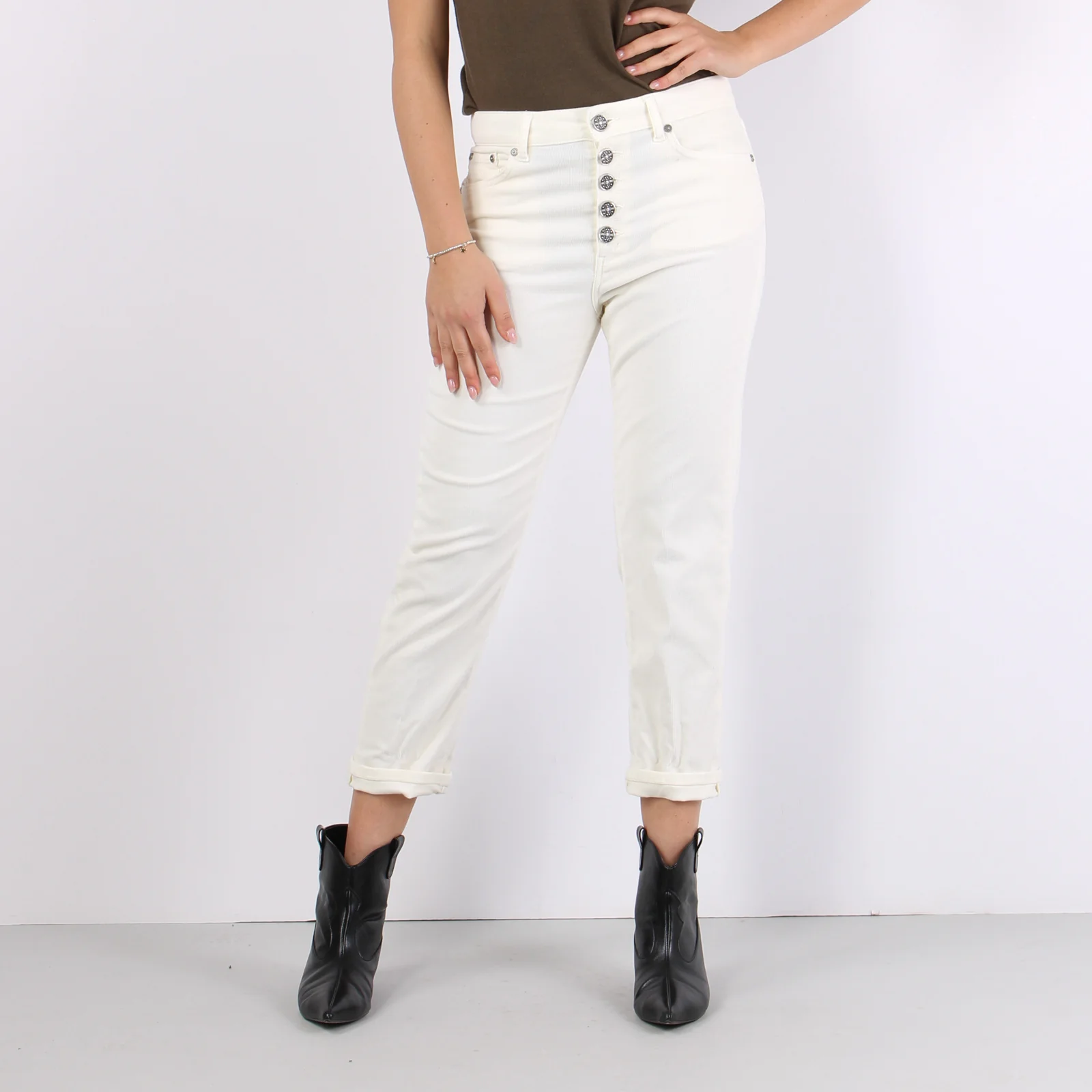 Koons Pantalone Velluto Mille Panna - immagine 3