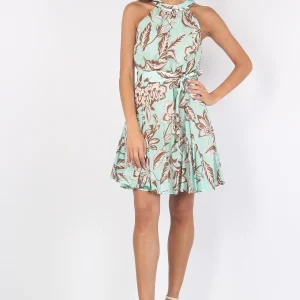 Abito Mussola Stampa Foglie Quiet Garden