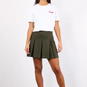 Minigonna Twill Pieghe Militare