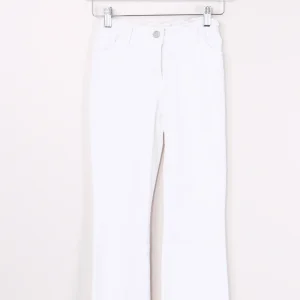 Jeans Fondo Frange Bianco