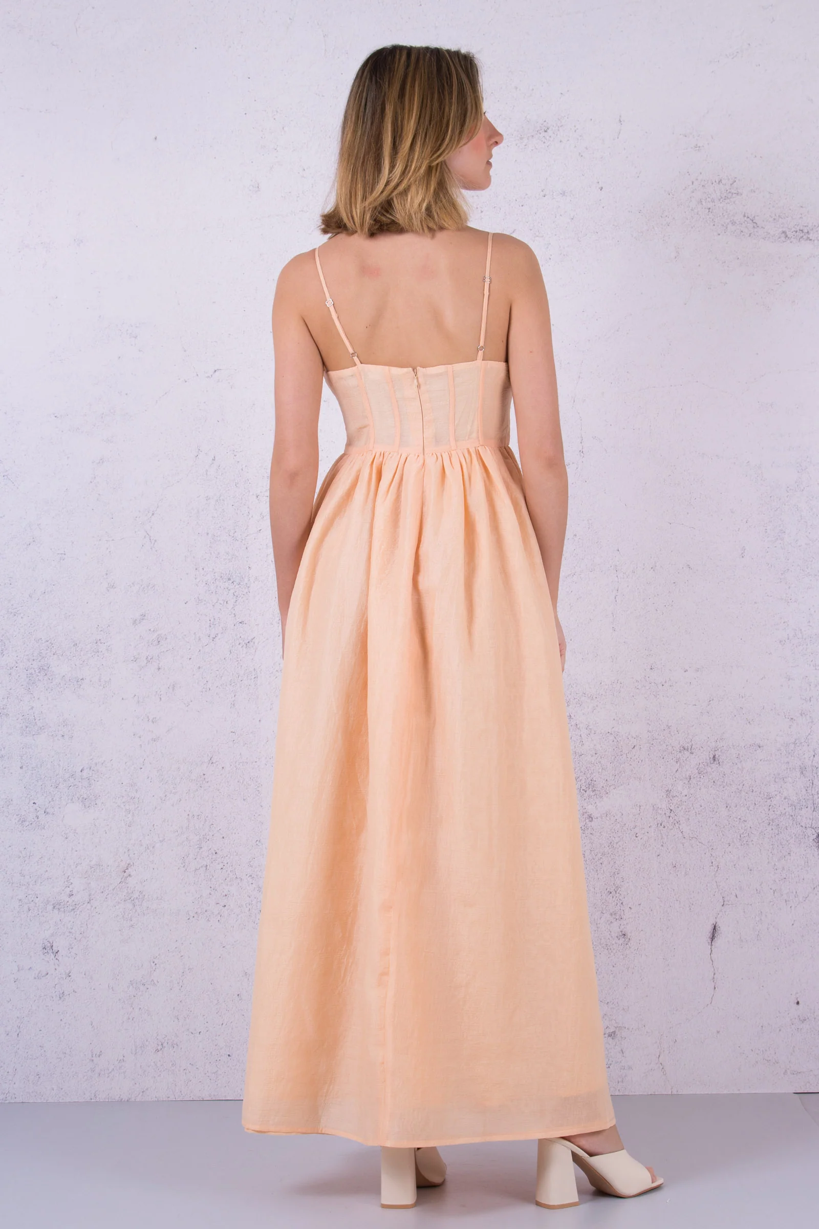 Abito Lungo Spalline Peach - immagine 3