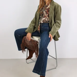 Denim Zampa Tasche Davanti Denim