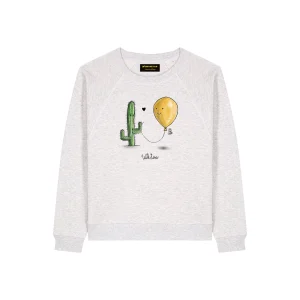 Felpa girocollo donna - Cactus & Balloon - With Love