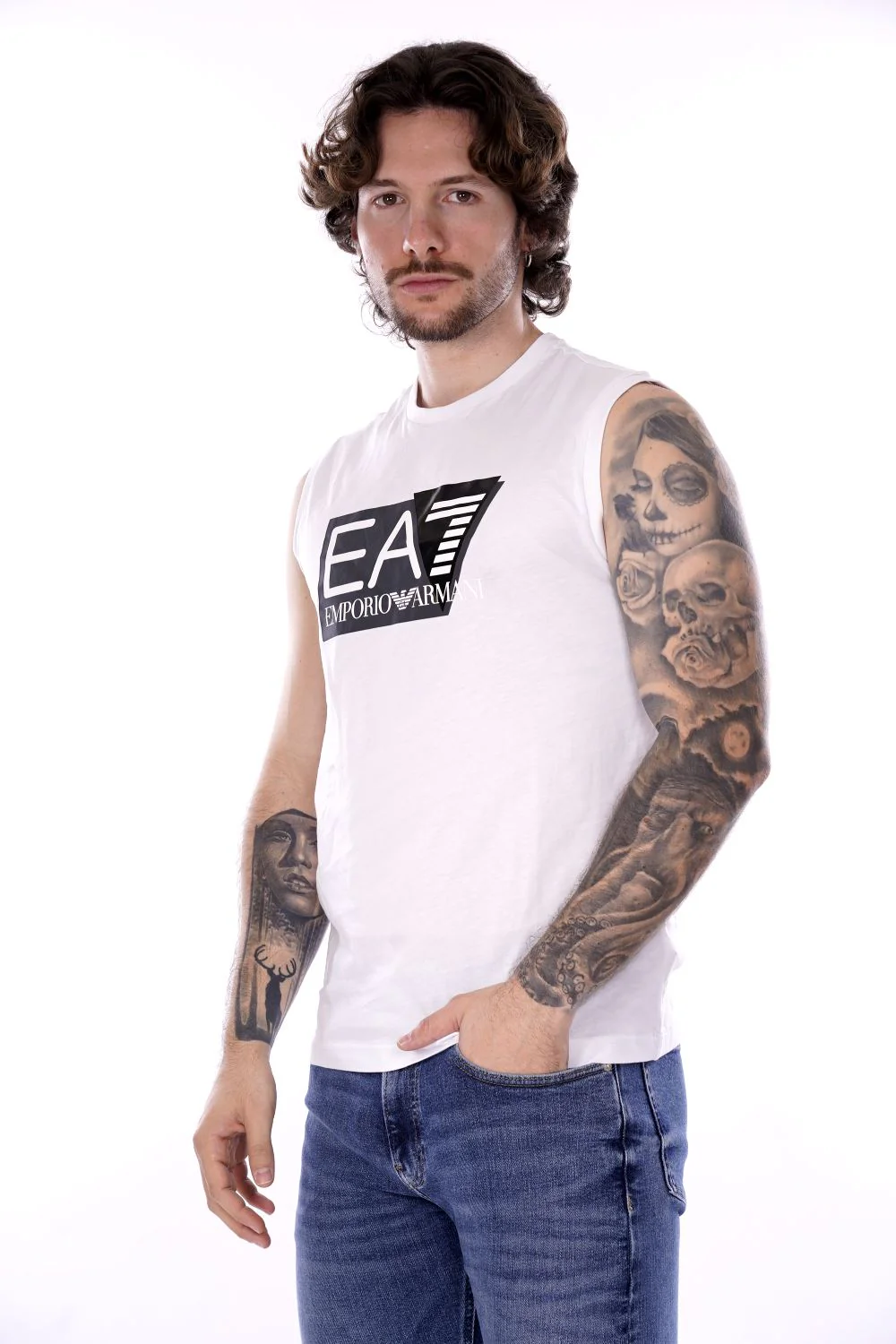 Armani Canotta Bianca Da Uomo - immagine 3