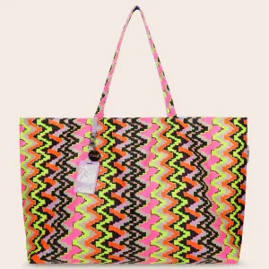 Borsa a Mano borsa grande spiaggia reversibile lato viola Lilla