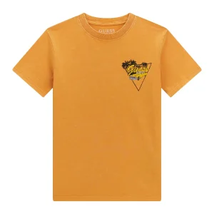 Guess T-shirt Arancione Da Ragazzo