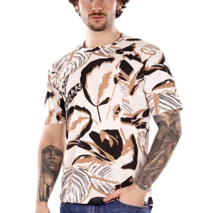 T-shirt GIANNI LUPO da Uomo - beige GL306SXFOGLIE