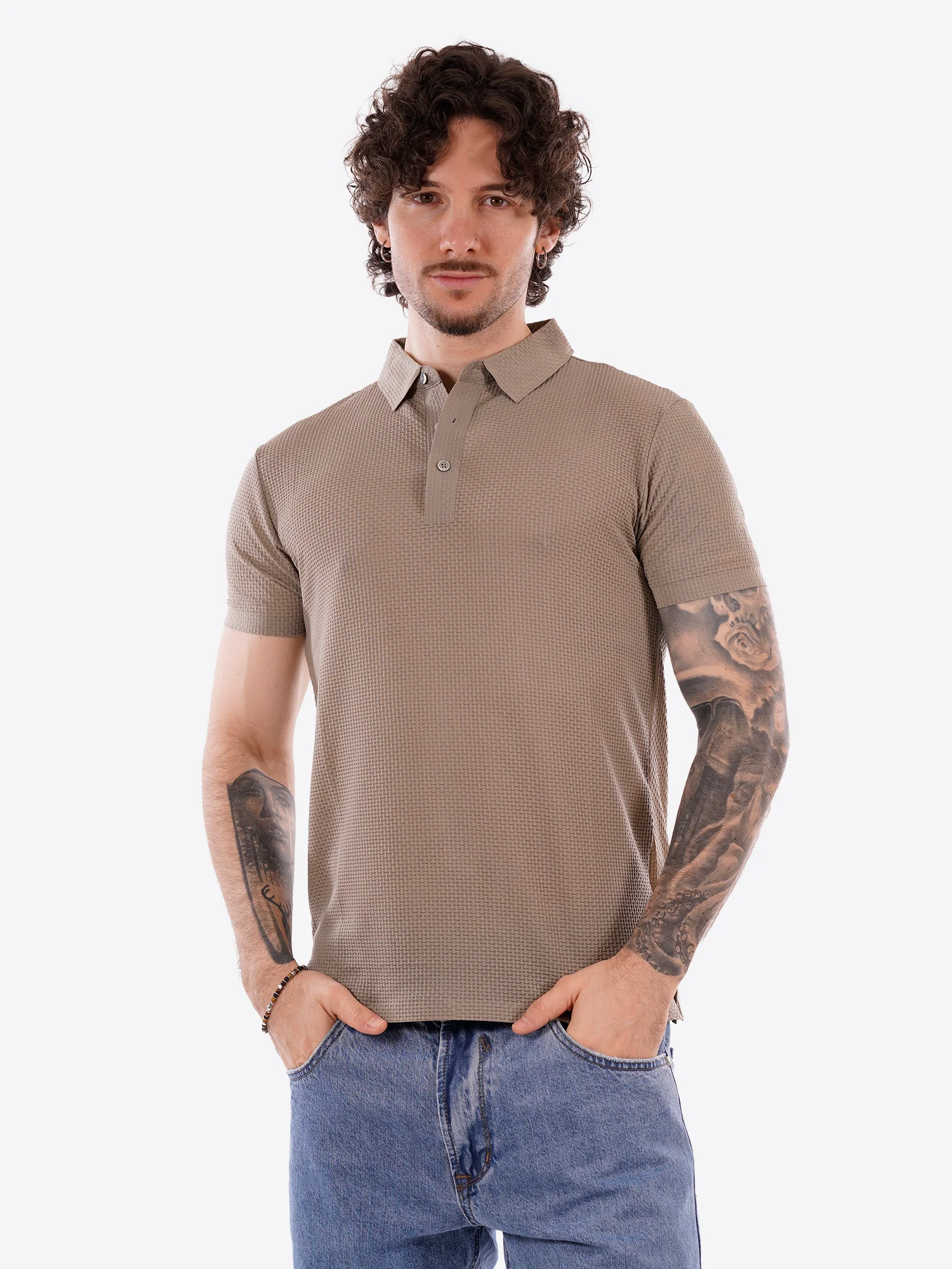 Polo GIANNI LUPO da Uomo - marrone GL1004TB-S26MUD