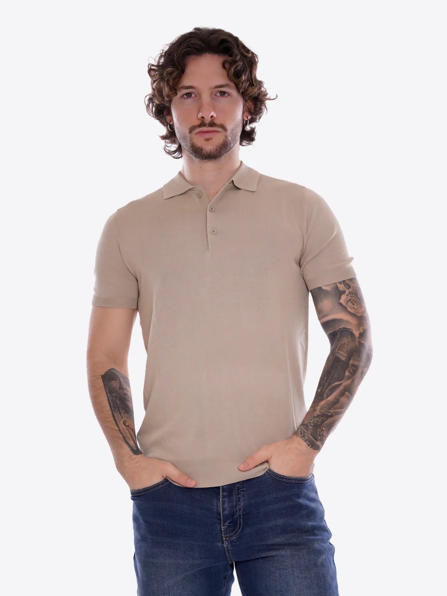 Polo GIANNI LUPO da Uomo - beige GL511S-S26BEIGE