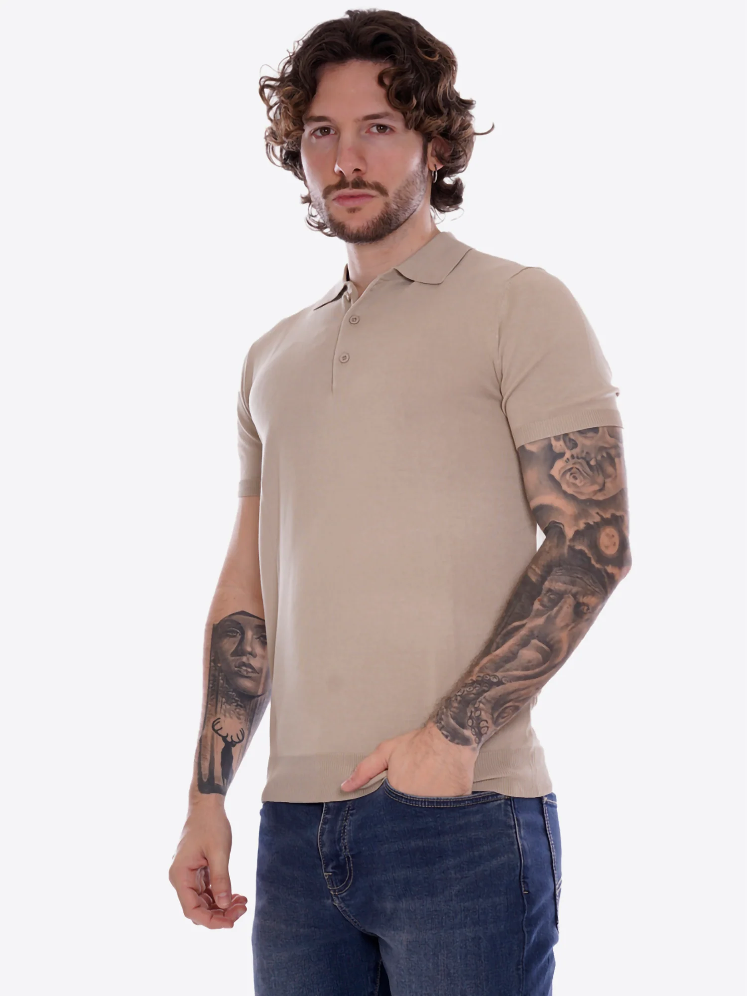 Polo GIANNI LUPO da Uomo - beige GL511S-S26BEIGE - immagine 3