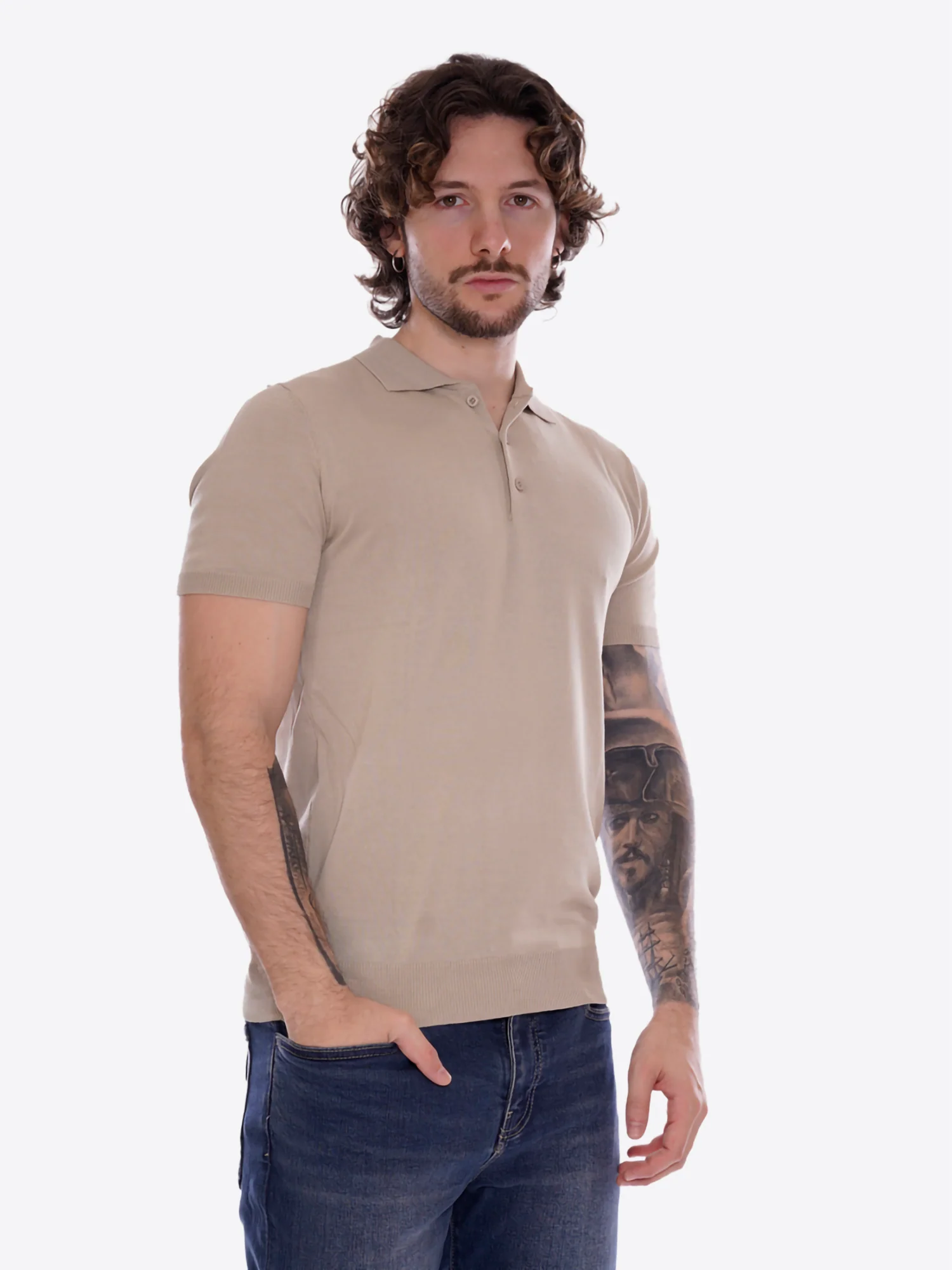Polo GIANNI LUPO da Uomo - beige GL511S-S26BEIGE - immagine 5