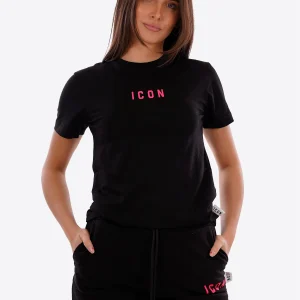 T-shirt ICON da Donna - nero IDT002NEROFUCSIA