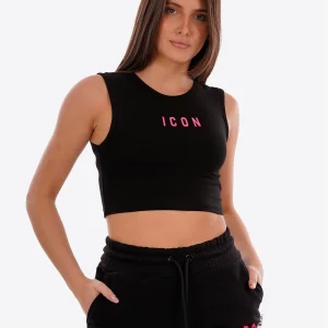 T-shirt ICON da Donna - nero IDT004NERIOFUCSIA