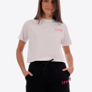 T-shirt ICON da Donna - bianco IDT006BIANCOFUCSIA