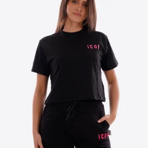 T-shirt ICON da Donna - nero IDT006NEROFUSIA