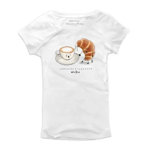 T Shirt donna - Cappuccino & Cornetto - With Love